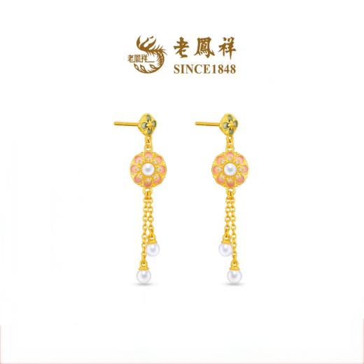 【老凤祥】盛唐风华系列·花花唐八宝繁花钻石古法黄金耳坠，足金999，老凤祥专属系列，可到我们老凤祥门店自取 商品图0