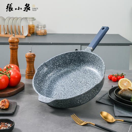 张小泉 花岗岩不粘深煎锅燃气电磁炉通用 28cm 商品图0