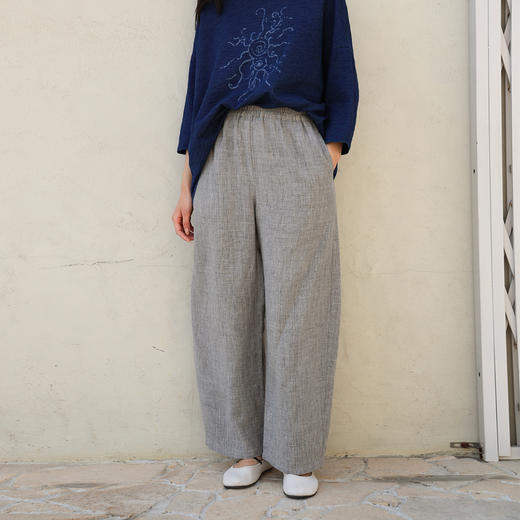 绽放旅行女装240朵/全腰松紧内加抽绳显瘦香蕉裤舒适弯刀裤休闲裤 商品图1