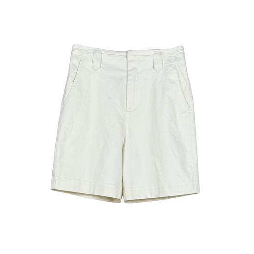 谜底短裤女2025夏新品百搭日常百搭奶白色合身弹力裤子252MK0689 商品图4