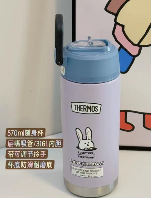 (5个起少3元)THEMOS膳魔师吸管保温杯570ml复古提手款（三种颜色） 商品图2