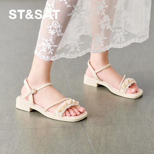 【幻彩宝石】星期六小香风一字带凉鞋SSD2115341 商品图1