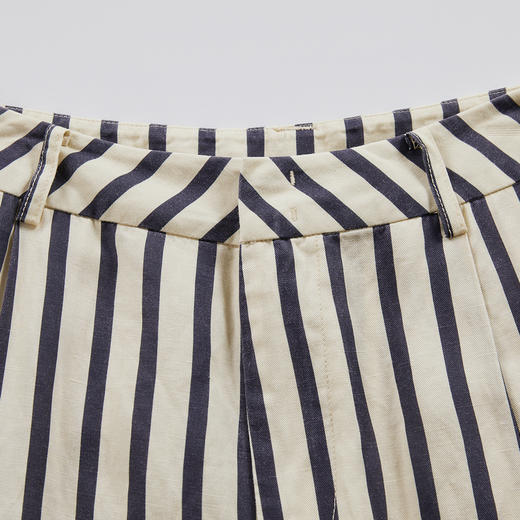 谜底黑白条纹萝卜裤女2024年夏季新品复古通勤西裤长裤242MK0715 商品图3