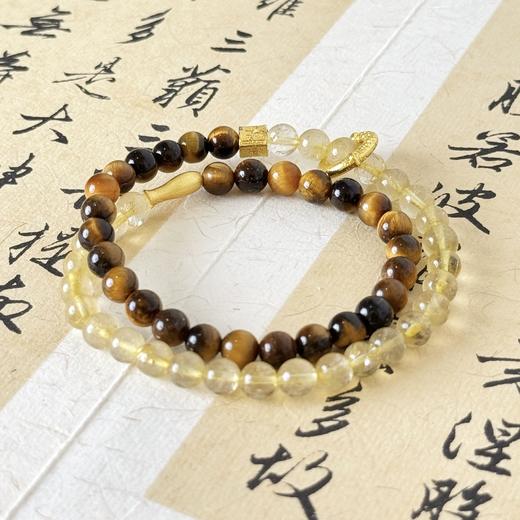 【敦煌小鱼儿·虎眼石金发晶双圈手串】敦煌福泽小众虎眼石金发晶 水晶手串男女 双圈手串 商品图5