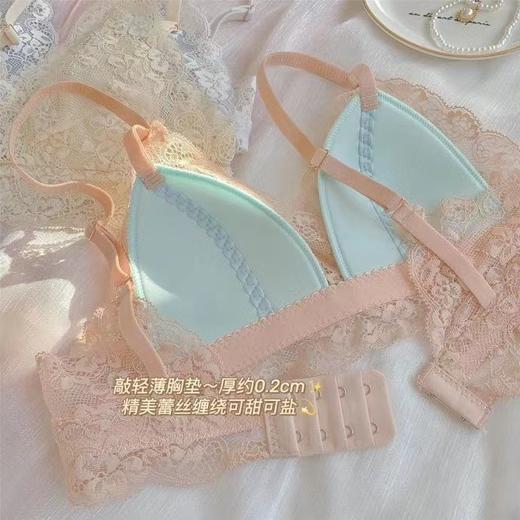 【法式夏季超薄款，大胸显小神器！】法式夏季超薄款 大胸显小胸罩内衣女生 小胸聚拢无钢圈三角杯文胸-QQ 商品图3
