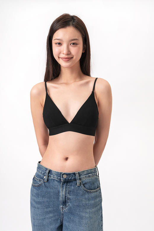 靴下物三角杯女士胸罩内衣薄款大胸显小胸无钢圈不空杯大学生胸衣 商品图5