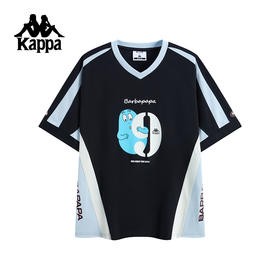 Kappa卡帕背靠背运动短袖男士2025夏季新款透气V领t恤休闲上衣女K0F52TD65