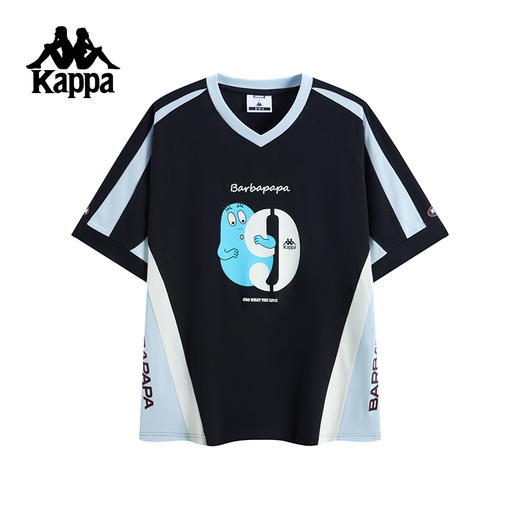 Kappa卡帕背靠背运动短袖男士2025夏季新款透气V领t恤休闲上衣女K0F52TD65 商品图0
