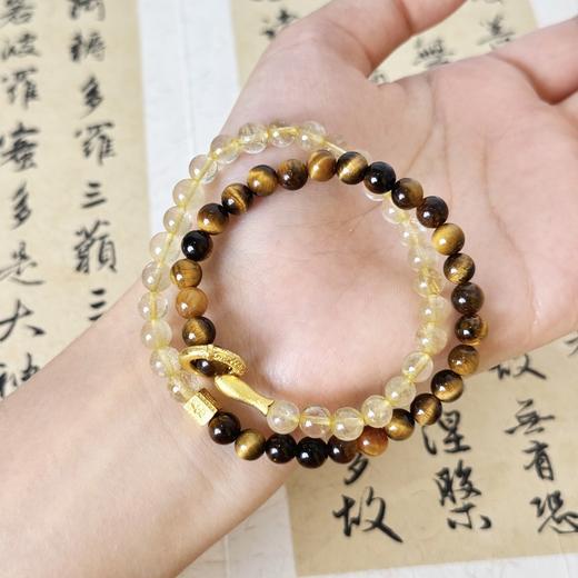 【敦煌小鱼儿·虎眼石金发晶双圈手串】敦煌福泽小众虎眼石金发晶 水晶手串男女 双圈手串 商品图7
