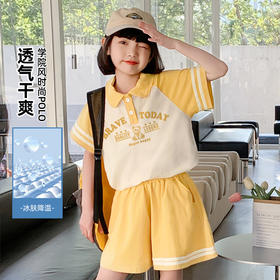 2025新款学院风女童套装夏装儿童夏季运动时尚韩范大童夏款两件套