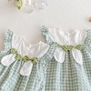【超萌小兔哈衣，飞袖轻薄，萌趣刺绣】婴儿格子包屁衣新款 夏季女宝宝超萌刺绣小兔哈衣 飞袖轻薄爬服-QQ 商品缩略图3