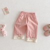 【时尚韩版拼接设计，清新刺绣点缀！】女童小兔直筒裤新款 夏季女宝宝韩版拼接刺绣裤子薄款 儿童休闲裤-QQ 商品缩略图4