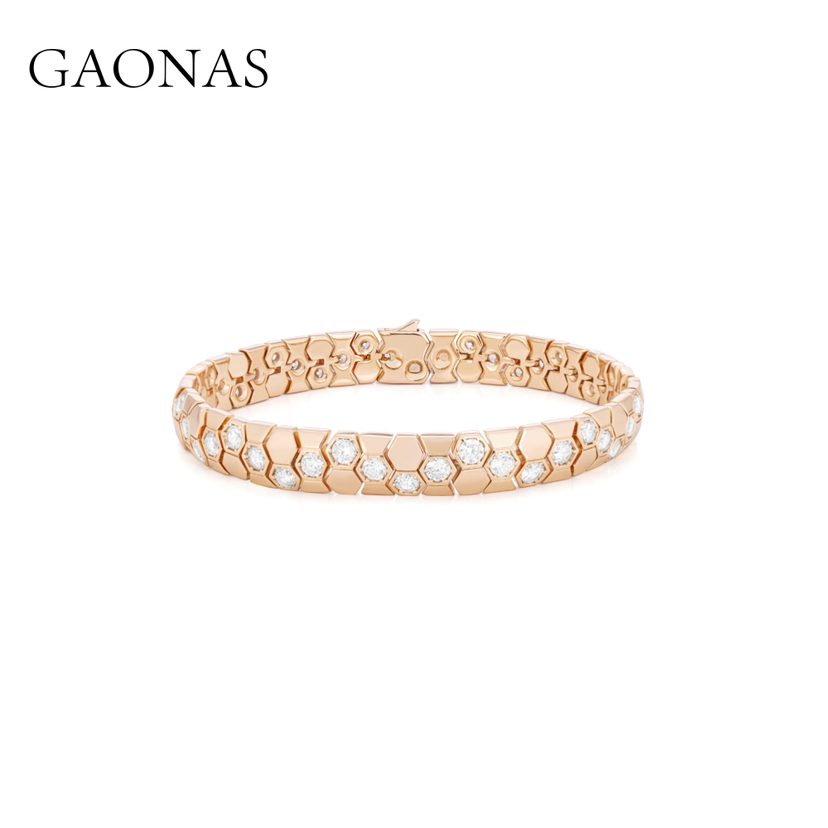 GAONAS 高纳仕手链 柏林热吻 金色蜂巢设计手链11419SGO