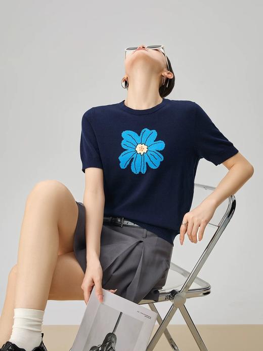 小众设计冰丝莱赛尔花朵衫 商品图7