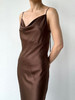 丝所｜S23C002 水晶斜裁荡领长连衣裙［ 黑 / 棕 ] 商品缩略图10
