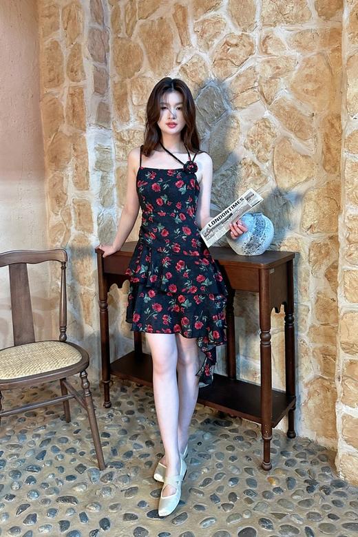 SIA SAYLOR 浪漫玫瑰吊带短裙 20433 商品图5