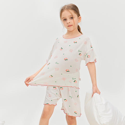 优选丨COO ENERHGY女童莫代尔睡衣夏季冰丝薄款儿童居家服新款a类女孩短袖短裤套装/睡裙 商品图3
