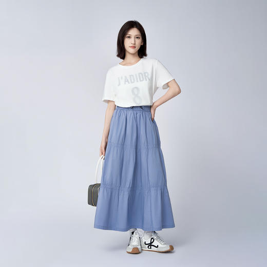 COCO ZONE 刘一一  简约纯色法式温柔风A字女半身裙CD1A0696 商品图0