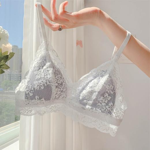 【法式夏季超薄款，大胸显小神器！】法式夏季超薄款 大胸显小胸罩内衣女生 小胸聚拢无钢圈三角杯文胸-QQ 商品图7