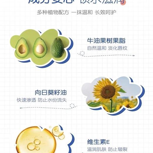 小猪佩奇儿童唇膏保湿滋润婴儿孕妇天然植物精华宝宝润护唇膏(草莓香型)3.5g 商品图3