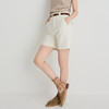 谜底短裤女2025夏新品百搭日常百搭奶白色合身弹力裤子252MK0689 商品缩略图3
