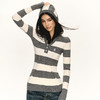 Ariseism 没事复古修身连帽条纹针织衫女春季新款上衣 商品缩略图2