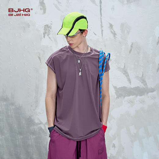 BJHG不计后果 速干透气背心男夏潮牌宽松运动休闲篮球健身无袖t恤 商品图3