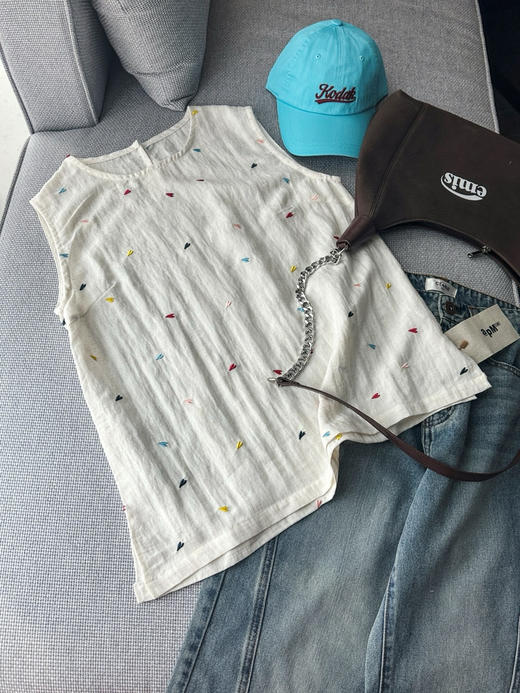 夏季多巴胺彩色爱心无袖背心 商品图8