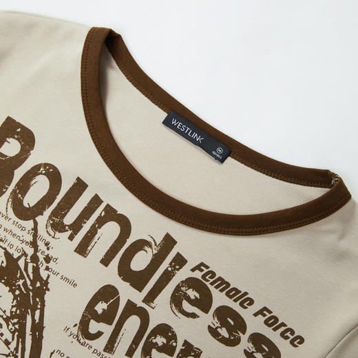 美式复古辣妹蝴蝶印花短袖T恤女夏季短款不规则下摆上衣V0050550 商品图5