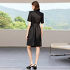 IWY/夏季短袖西装连衣裙女高级感黑色绑带正式场合接待职业套裙Q1386 商品缩略图4