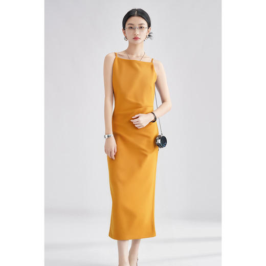 剩S 「橙光小确幸」吊带裙 米思阳2025夏季新款知性优雅吊带连衣裙收腰设计显瘦裙子0564 商品图1