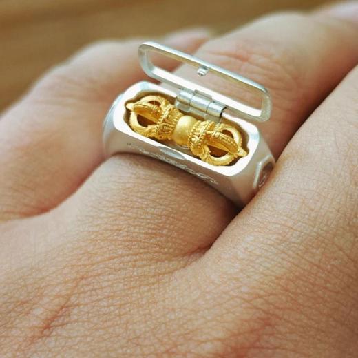 【敦煌金刚杵戒指】敦煌福泽小众金刚杵戒指 小众设计轻奢 高级感复古精致 可取出时尚百搭指环 商品图0