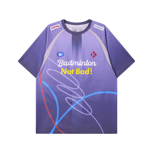 CryingCenter x kumpoo薰风羽毛球联名系列 紫色渐变拼接轻薄透气休闲赛服 商品图8