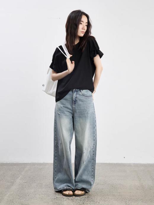 步履不停/5B18133C/压胶小飞袖T恤 商品图3