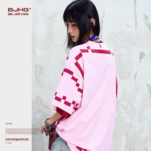 BJHG不计后果 趣味凉感短袖t恤男夏季潮牌美式宽松休闲速干半袖女 商品图1