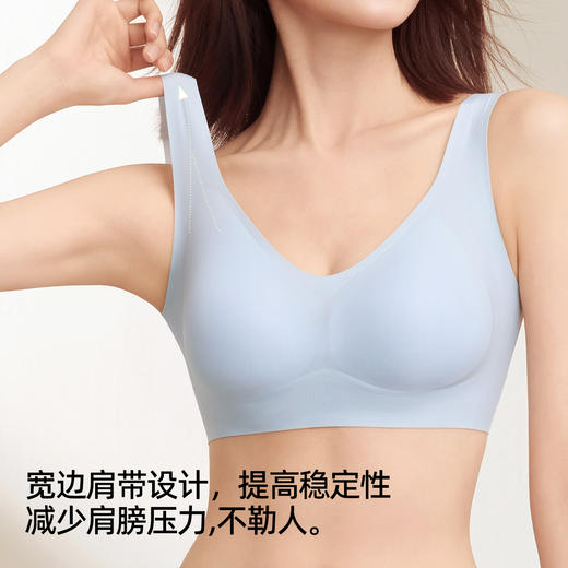 熳洁儿 凉感无痕内衣裸感软支撑透气洞洞杯宽肩带背心式文胸25251511 商品图3