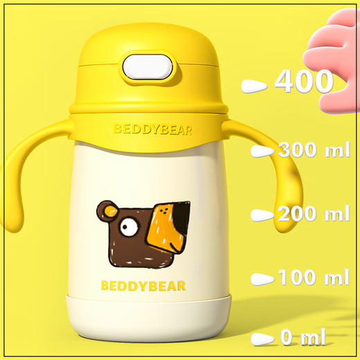 BEDDYBEAR杯具熊 一杯两用学饮保温杯儿童卡通吸管杯背带水瓶 400ml 商品图9