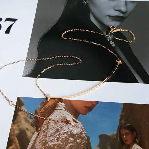 【95新】Tiffany & Co.蒂18K玫瑰金大号笑脸Smile项链y T 系列芙尼Tiffan女士现售价：5500！220525AI02 商品图2