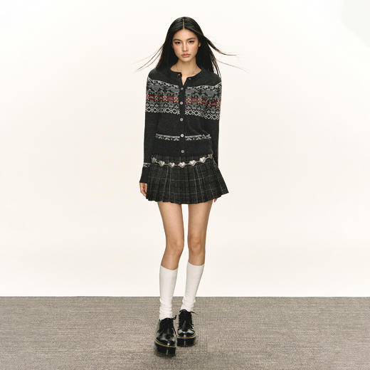 Ariseism 美式复古圆领针织开衫毛衣女春秋新款上衣 商品图4