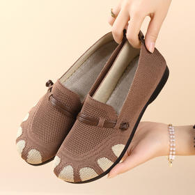 【夏季软底飞织鞋】2025新款春季女鞋软底不累脚休闲单鞋平底浅口一脚蹬中老年妈妈鞋
