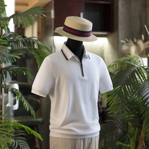 25新款 男士桑蚕丝/莱赛尔/棉 运动风POLO衫/圆领T恤   多色可选 商品图3