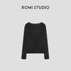 ROMI STUDIO“法式优雅”羊毛桑蚕丝一字小v领套头毛衫RW24WSD1176 商品缩略图1