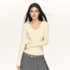 Ariseism 美式复古设计感连帽修身针织衫女春季新款上衣 商品缩略图1