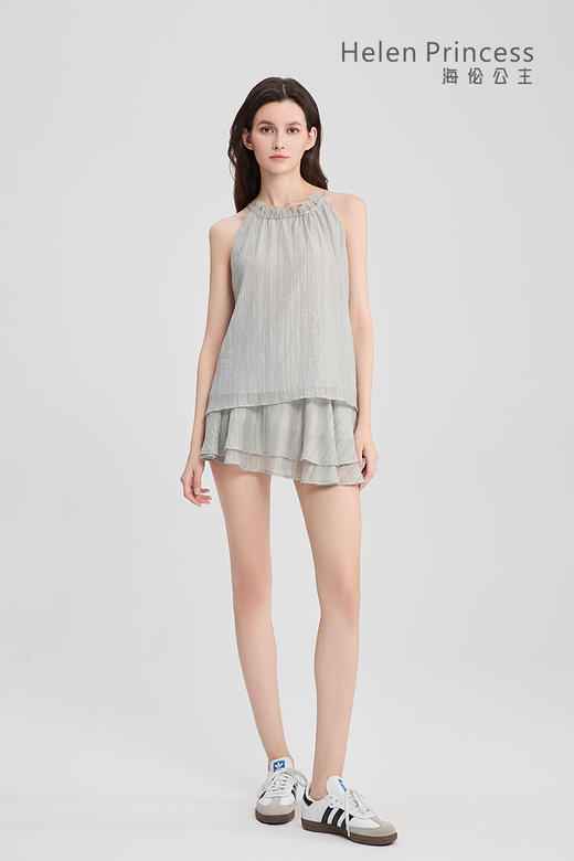 温柔风挂脖木耳边套装 商品图5