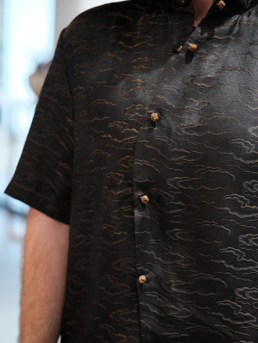 盛唐牡丹|重缎提花香云纱男士衬衫 商品图1