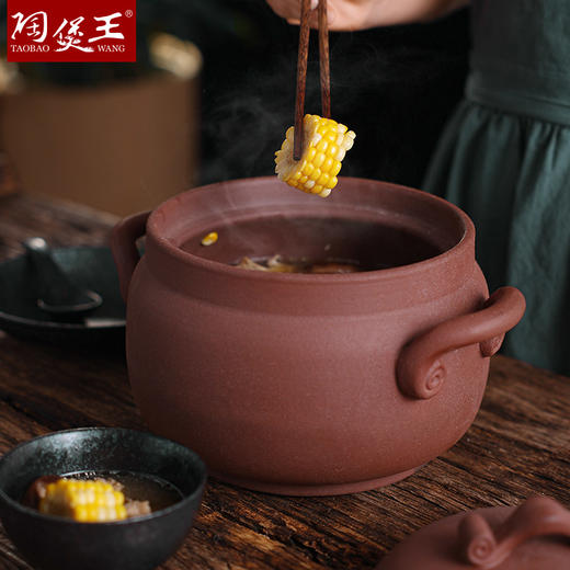 【如意汤煲古朴】陶煲王老式无釉砂锅炖锅家用燃气明火耐高温干烧锅煲汤砂锅土砂锅 商品图7