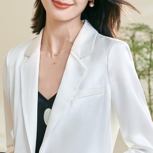 米思阳2026春季新款时尚高级感醋酸西装宽松花卉一粒扣外套女0522 商品图4