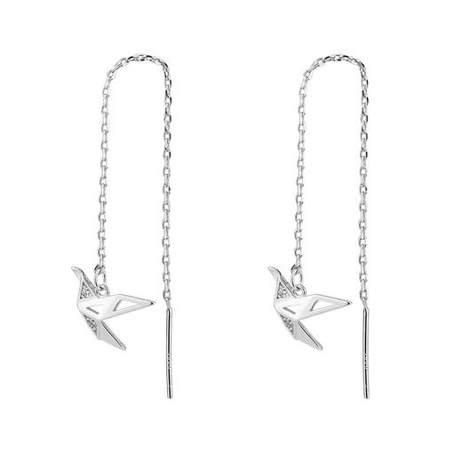 【敦煌千纸鹤纯银耳饰】小众S999纯银千纸鹤耳钉 甜美可爱森系气质日常耳饰品 女礼物 商品图9