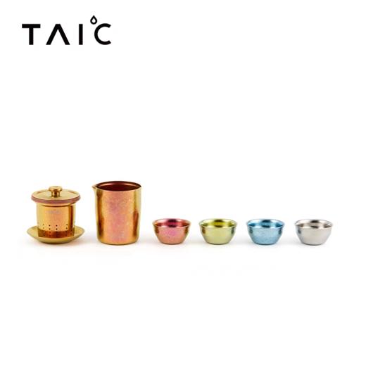 纯钛泡茶器滤网套装一壶4杯【宝库优选】 商品图1