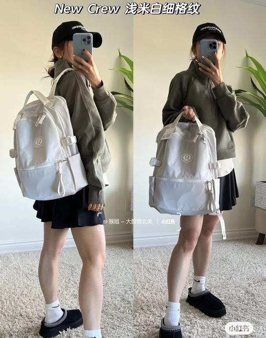 LULU 男女同款 22L格纹面料运动休闲背包/双肩包 Z-15417 商品图6